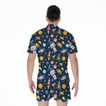 Pixel Space Pattern Print Men's Rompers
