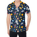 Pixel Space Pattern Print Men's Shirt