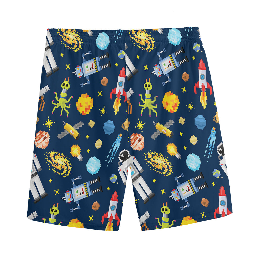 Pixel Space Pattern Print Men's Sports Shorts