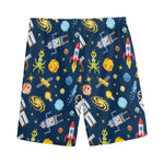 Pixel Space Pattern Print Men's Sports Shorts