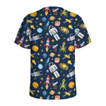 Pixel Space Pattern Print Men's Sports T-Shirt