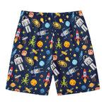 Pixel Space Pattern Print Men's Swim Trunks