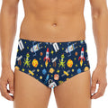 Pixel Space Pattern Print Men's Triangle Swim Briefs