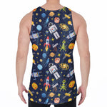 Pixel Space Pattern Print Men's Velvet Tank Top