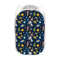 Pixel Space Pattern Print Mesh Laundry Hamper