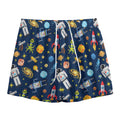 Pixel Space Pattern Print Mesh Shorts