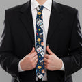 Pixel Space Pattern Print Necktie