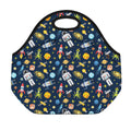 Pixel Space Pattern Print Neoprene Lunch Bag