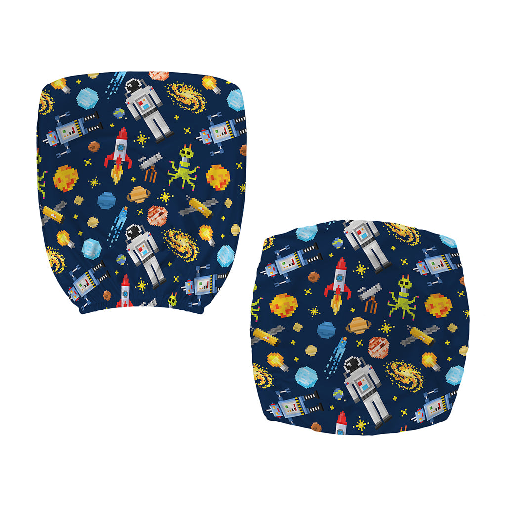 Pixel Space Pattern Print Office Chair Cover