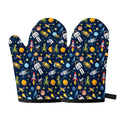 Pixel Space Pattern Print Oven Mitts