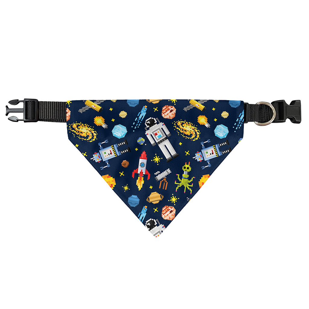 Pixel Space Pattern Print Over The Collar Dog Bandana