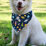Pixel Space Pattern Print Over The Collar Dog Bandana