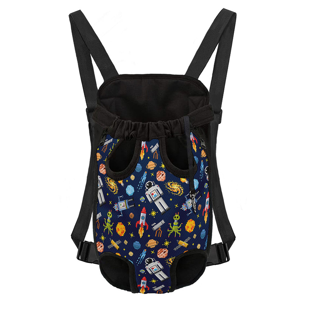 Pixel Space Pattern Print Pet Carrier Backpack