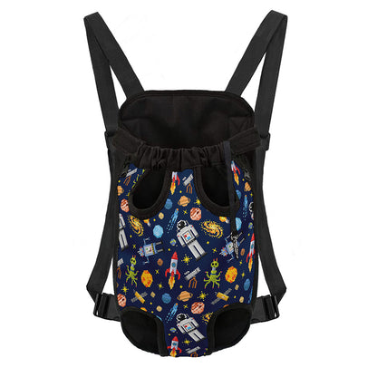 Pixel Space Pattern Print Pet Carrier Backpack