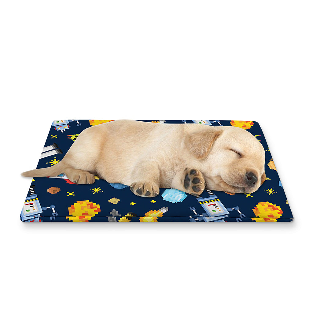 Pixel Space Pattern Print Pet Cooling Mat Cover