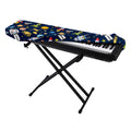 Pixel Space Pattern Print Piano Keyboard Cover
