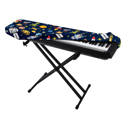 Pixel Space Pattern Print Piano Keyboard Cover