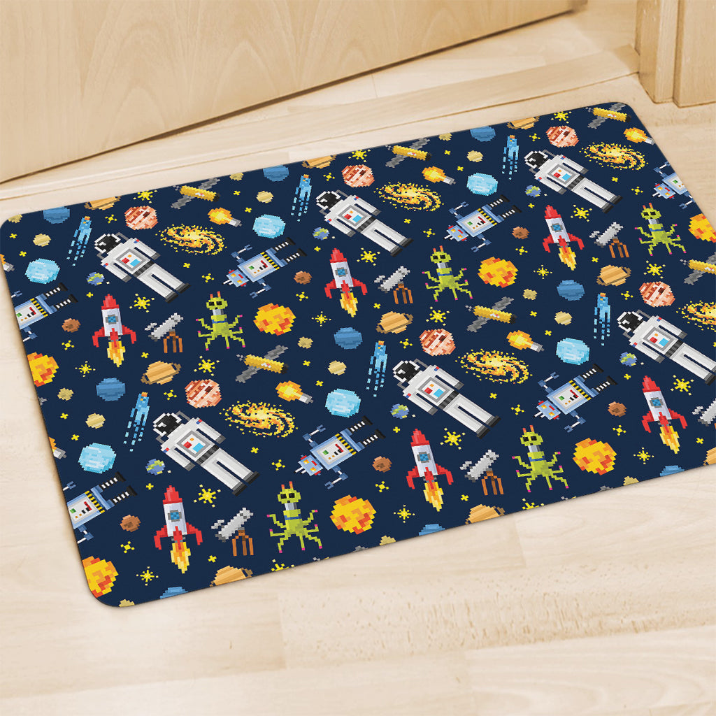 Pixel Space Pattern Print Polyester Doormat