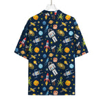 Pixel Space Pattern Print Rayon Hawaiian Shirt