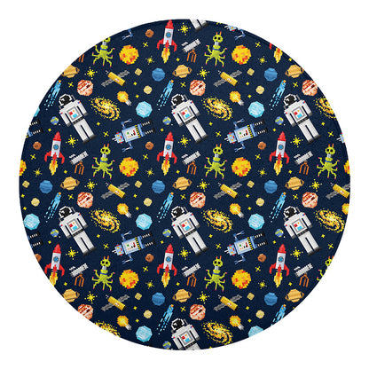 Pixel Space Pattern Print Round Blanket