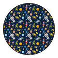 Pixel Space Pattern Print Round Floor Mat