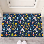 Pixel Space Pattern Print Rubber Doormat