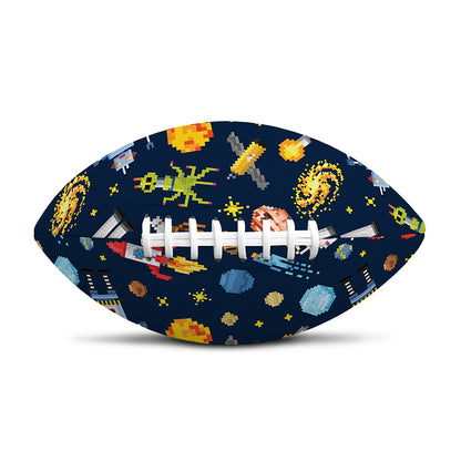 Pixel Space Pattern Print Rugby Ball