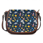 Pixel Space Pattern Print Saddle Bag