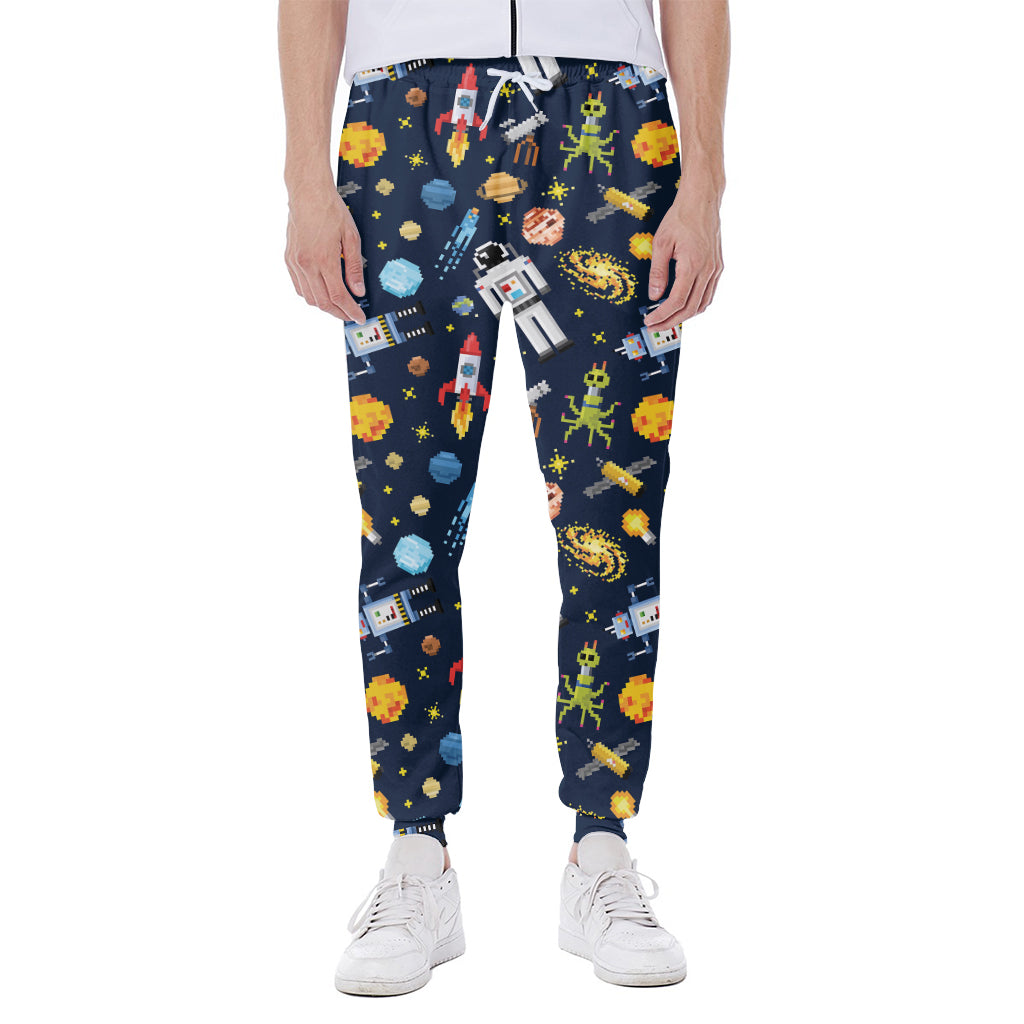 Pixel Space Pattern Print Scuba Joggers
