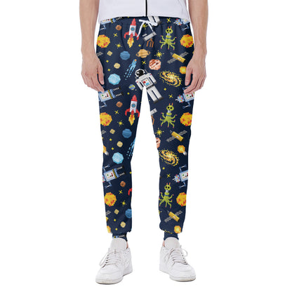 Pixel Space Pattern Print Scuba Joggers