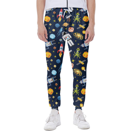 Pixel Space Pattern Print Scuba Joggers