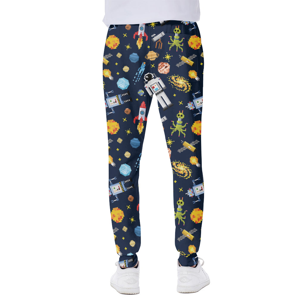 Pixel Space Pattern Print Scuba Joggers