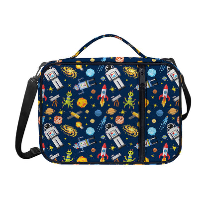 Pixel Space Pattern Print Shoulder Strap Bible Bag