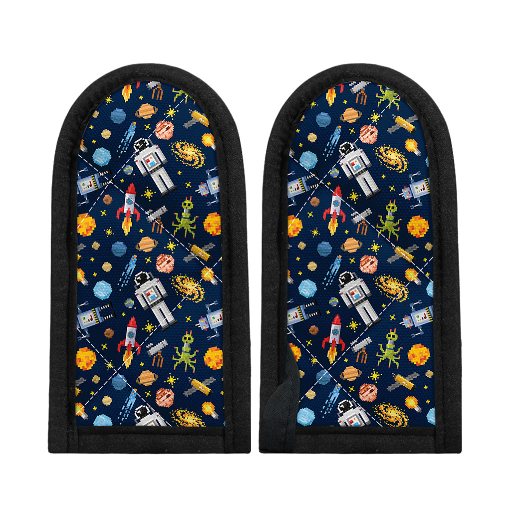 Pixel Space Pattern Print Skillet Handle Cover