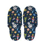 Pixel Space Pattern Print Slippers
