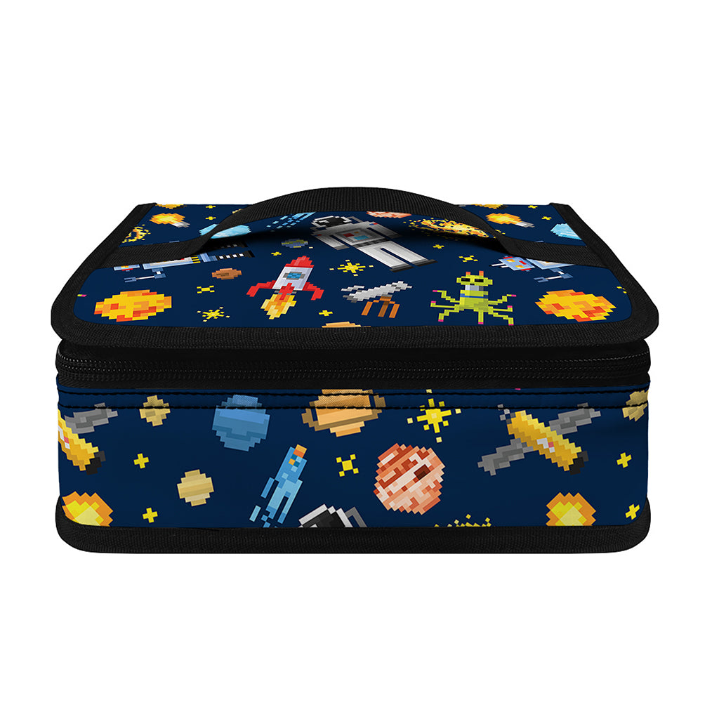 Pixel Space Pattern Print Small Lunch Bag