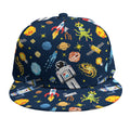 Pixel Space Pattern Print Snapback Cap