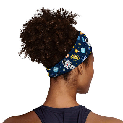 Pixel Space Pattern Print Sports Headband
