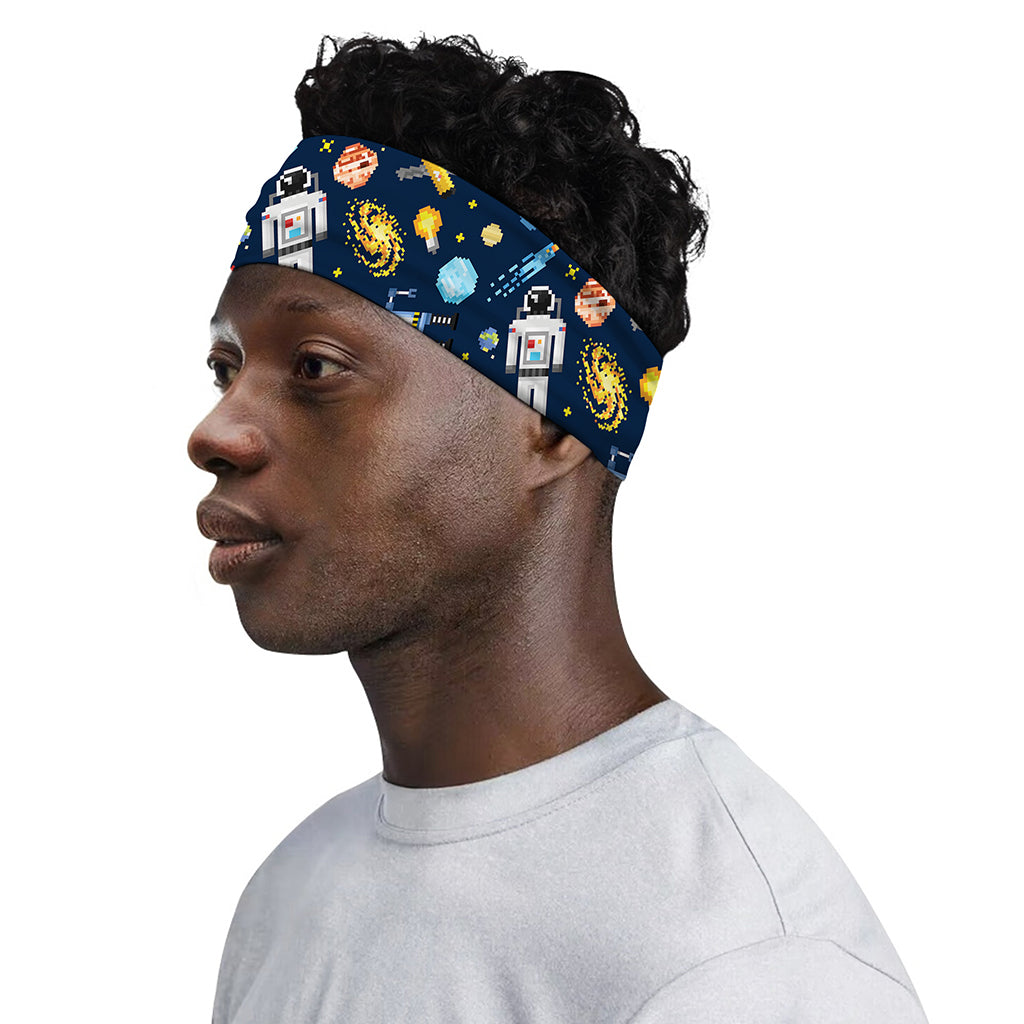 Pixel Space Pattern Print Sports Headband