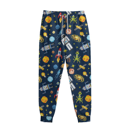 Pixel Space Pattern Print Sweatpants