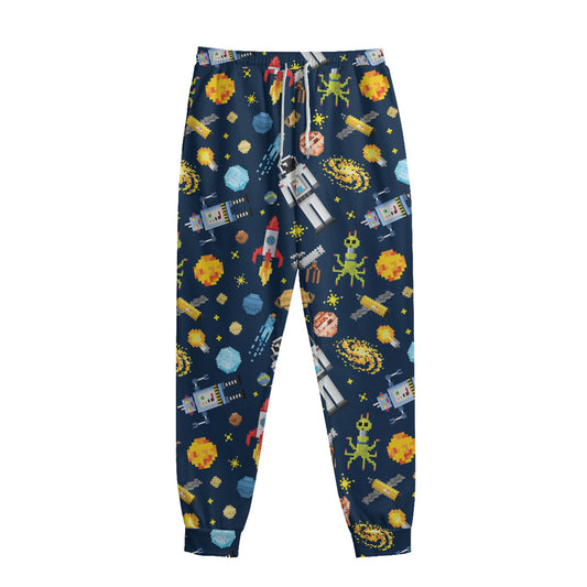 Pixel Space Pattern Print Sweatpants