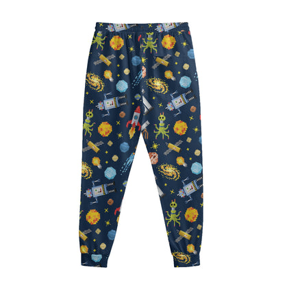 Pixel Space Pattern Print Sweatpants