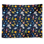 Pixel Space Pattern Print Tapestry