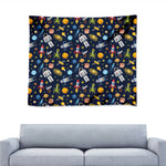 Pixel Space Pattern Print Tapestry