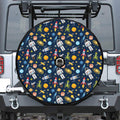Pixel Space Pattern Print Tire Cover With Camera Hole