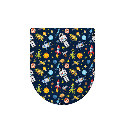 Pixel Space Pattern Print Toilet Lid Cover