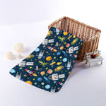Pixel Space Pattern Print Towel