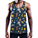 Pixel Space Pattern Print Training Tank Top