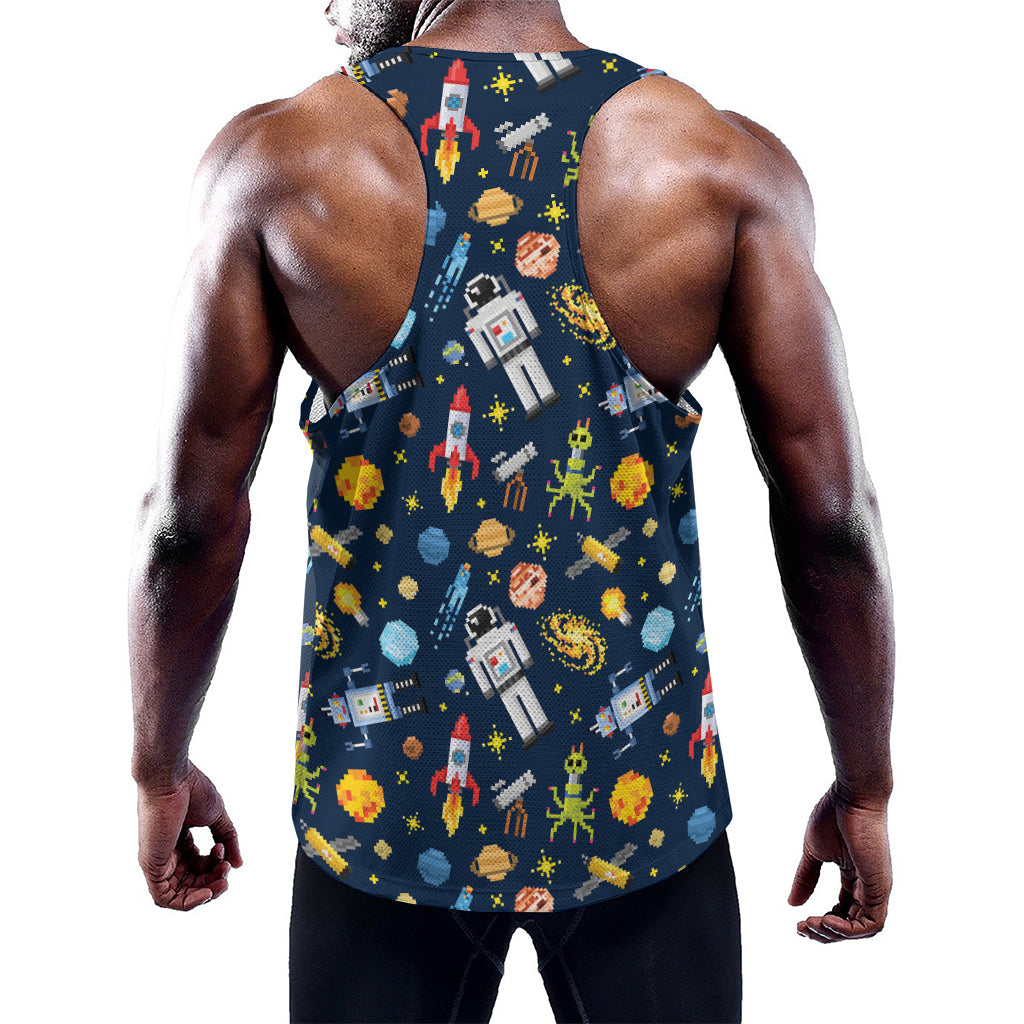 Pixel Space Pattern Print Training Tank Top