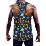 Pixel Space Pattern Print Training Tank Top